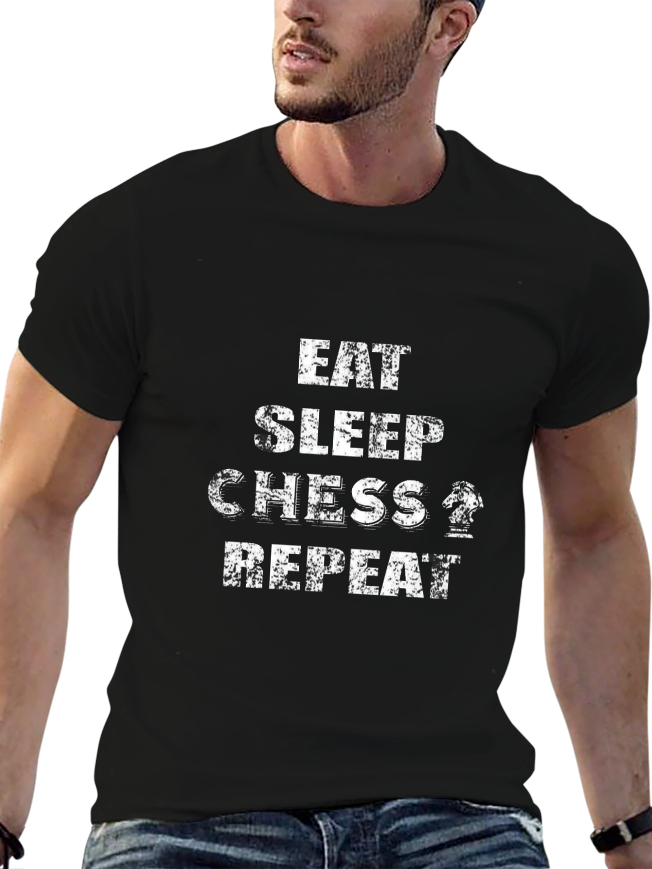 Eat Sleep Chess Repeat Black T-Shirt