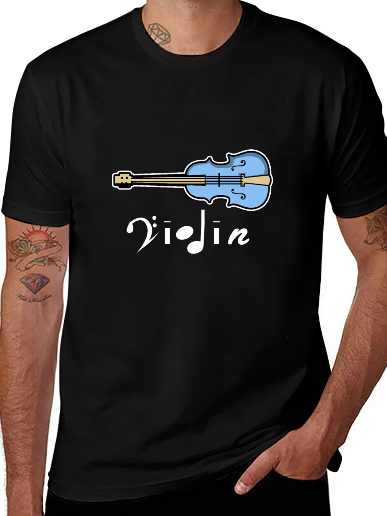 Violin Graphic Tee - Music Lover Shirt