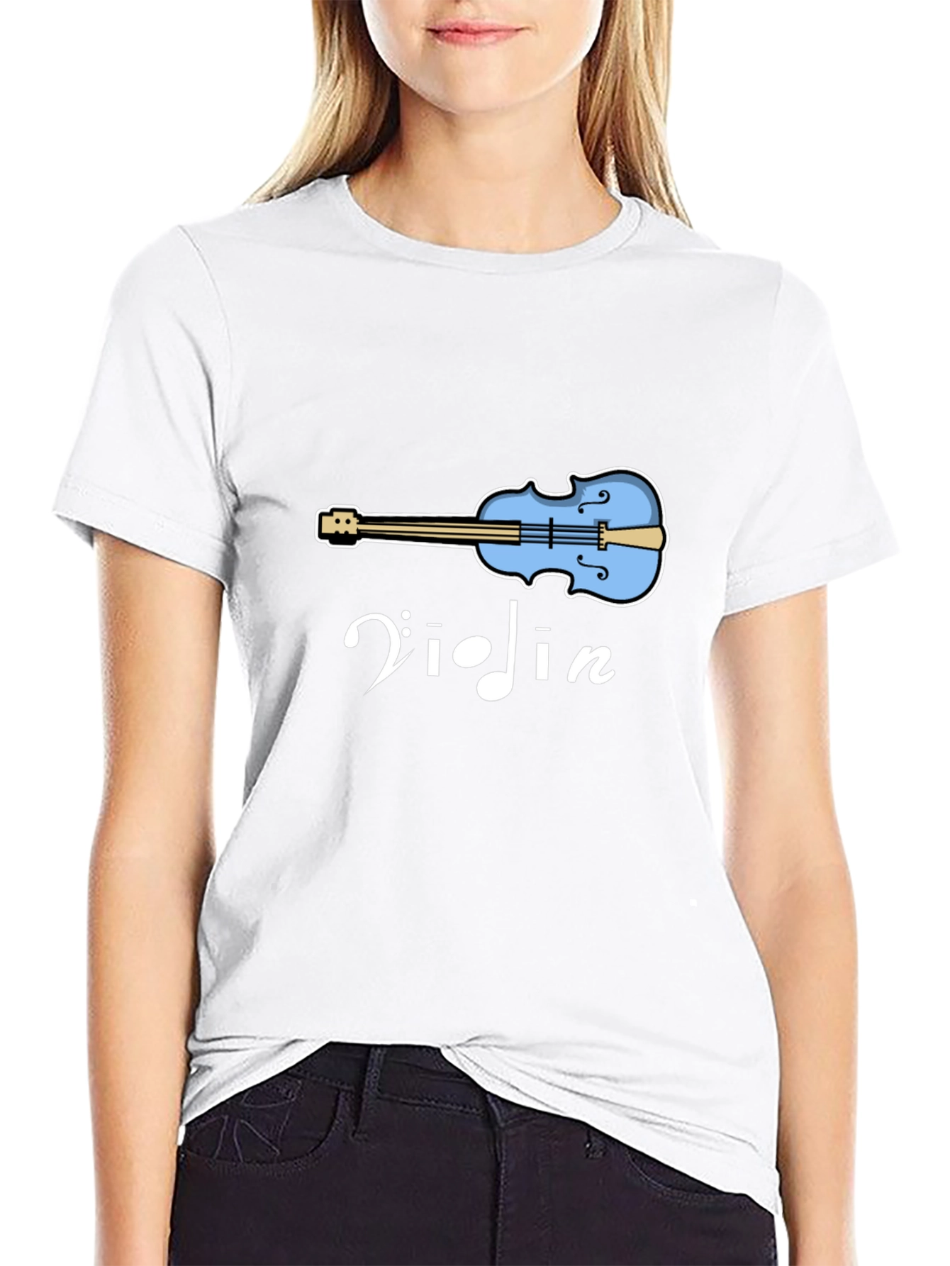 Violin Graphic Tee - Music Lover Shirt