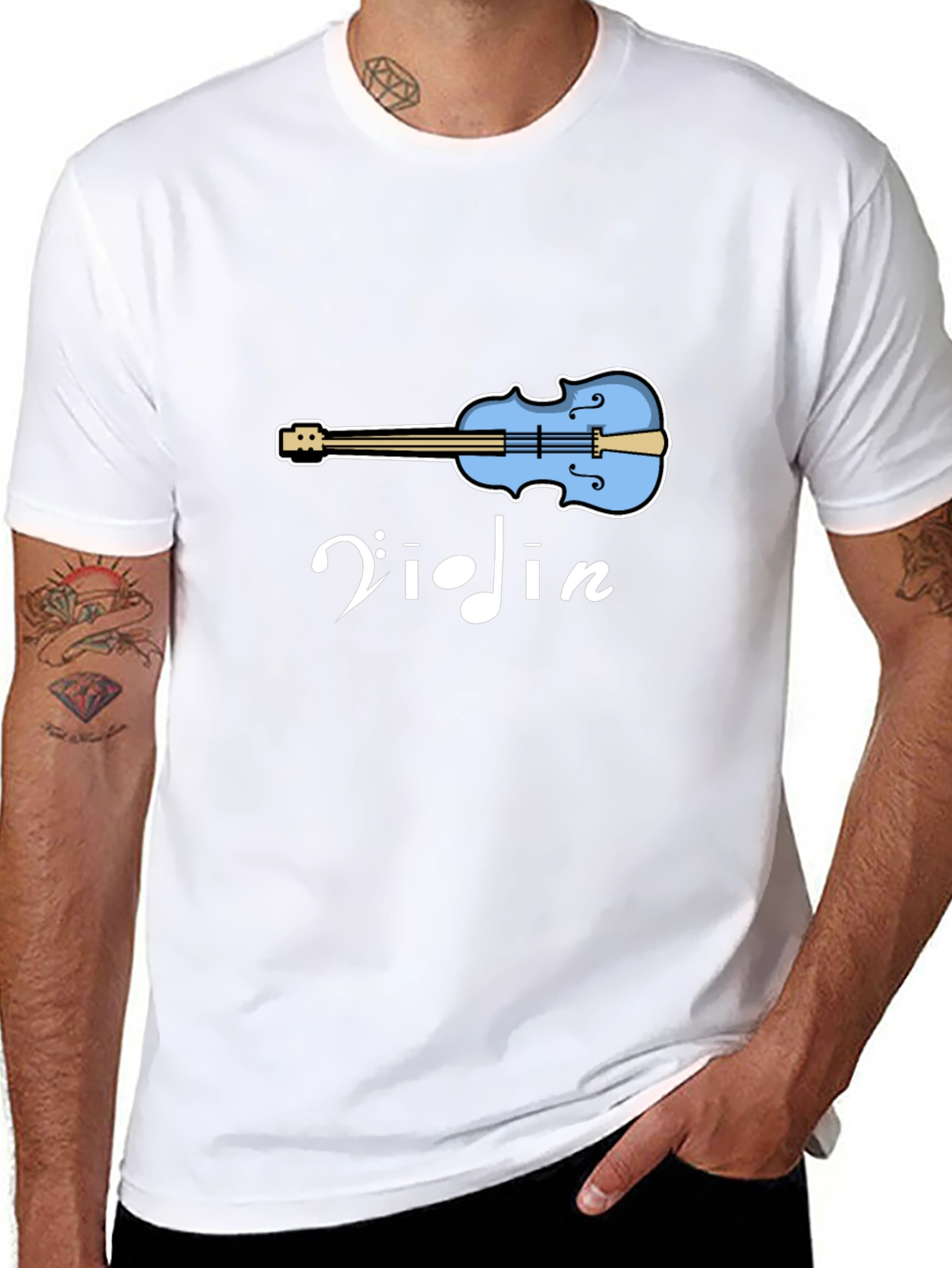 Violin Graphic Tee - Music Lover Shirt