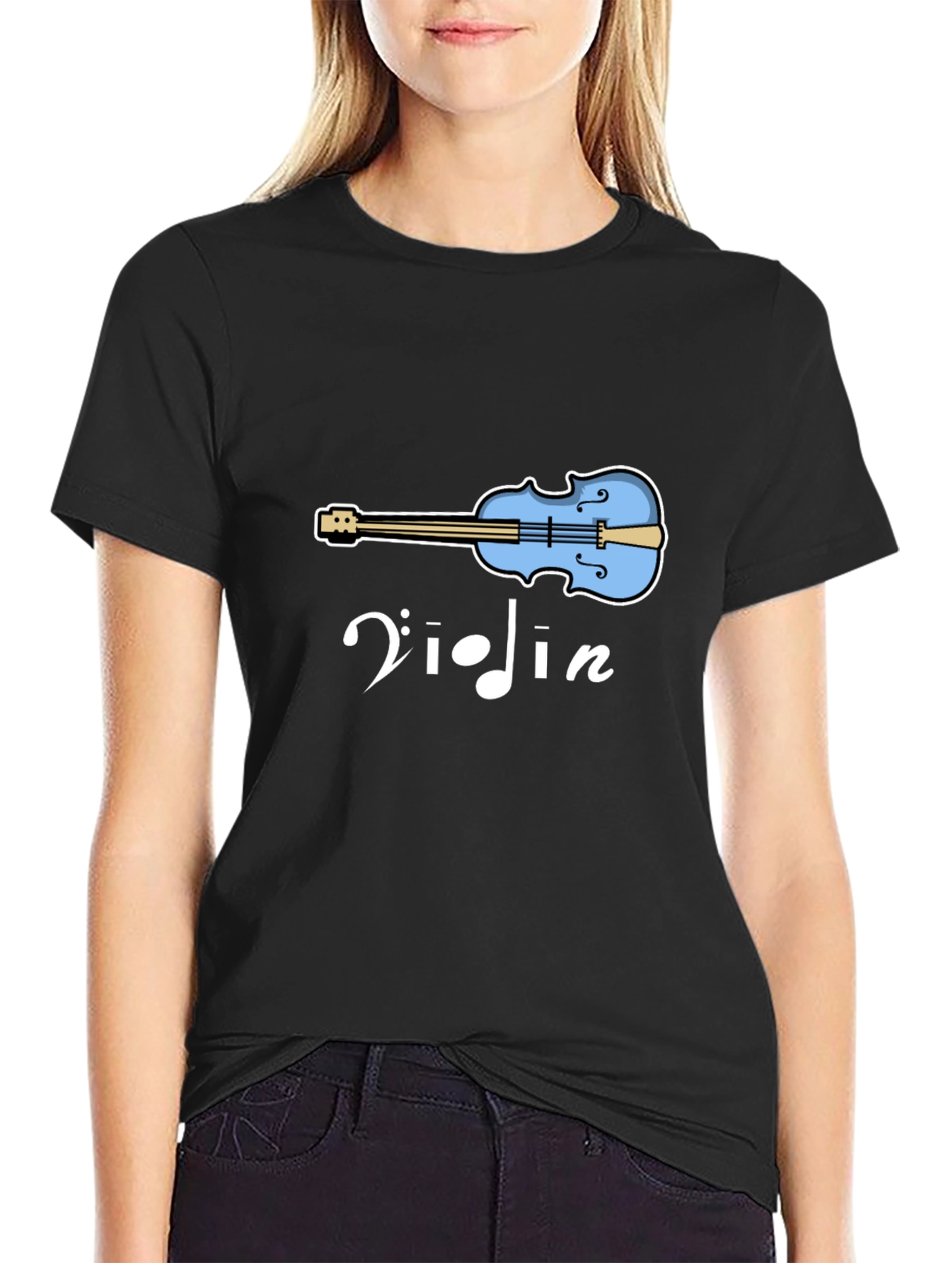 Violin Graphic Tee - Music Lover Shirt