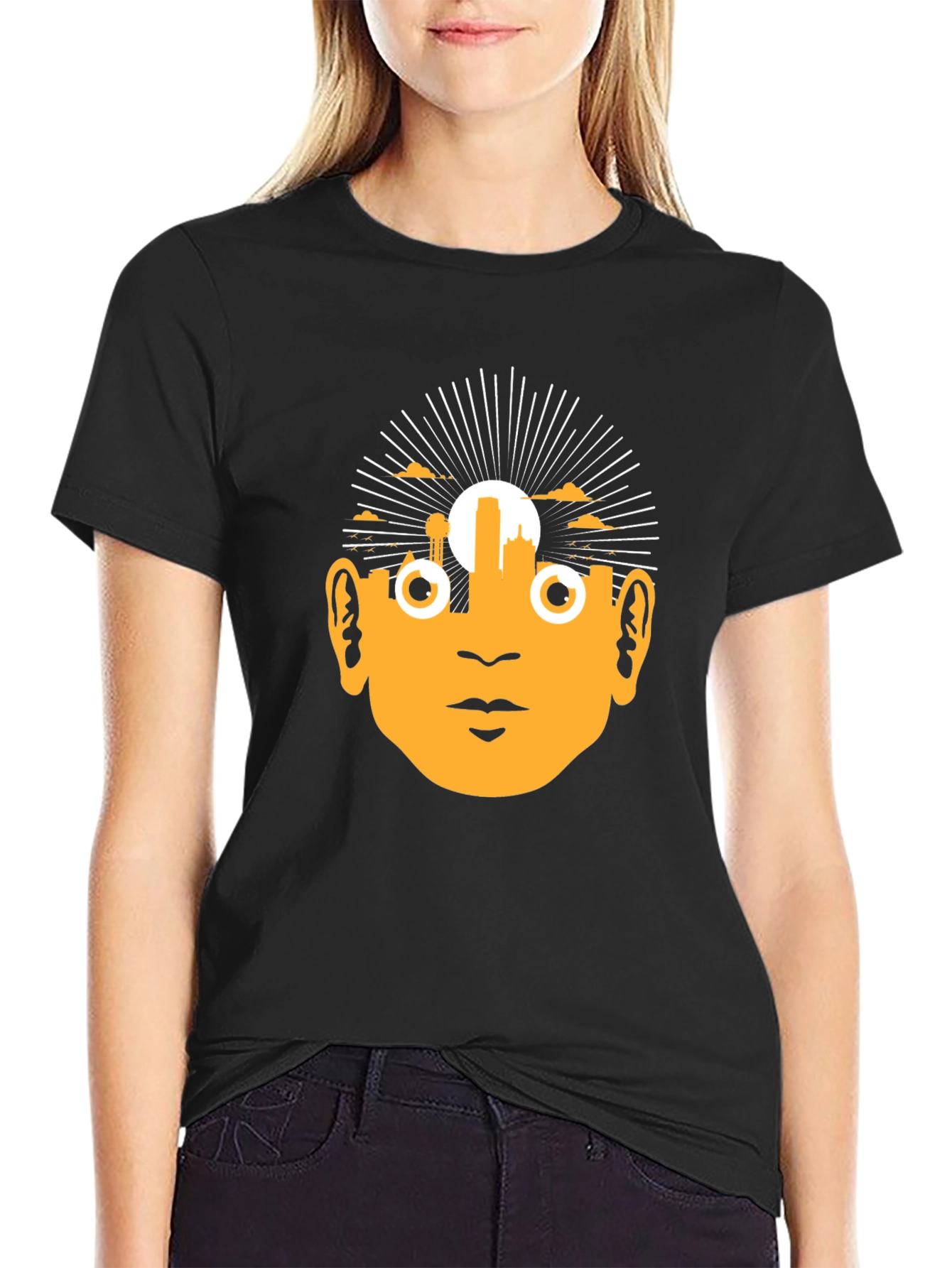 Unique Graphic Tee - Retro Face Design