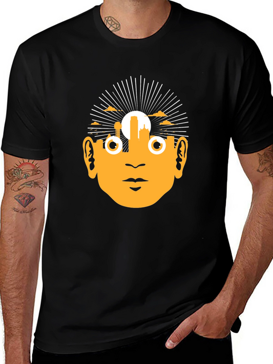 Unique Graphic Tee - Retro Face Design