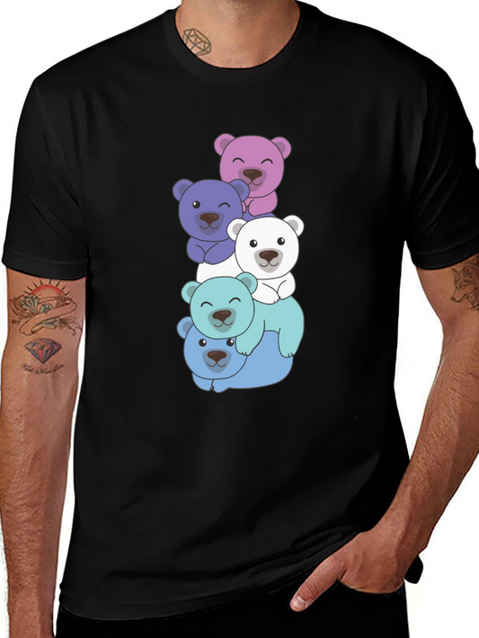 Cute Bear Stack T-Shirt - Fun & Playful Design