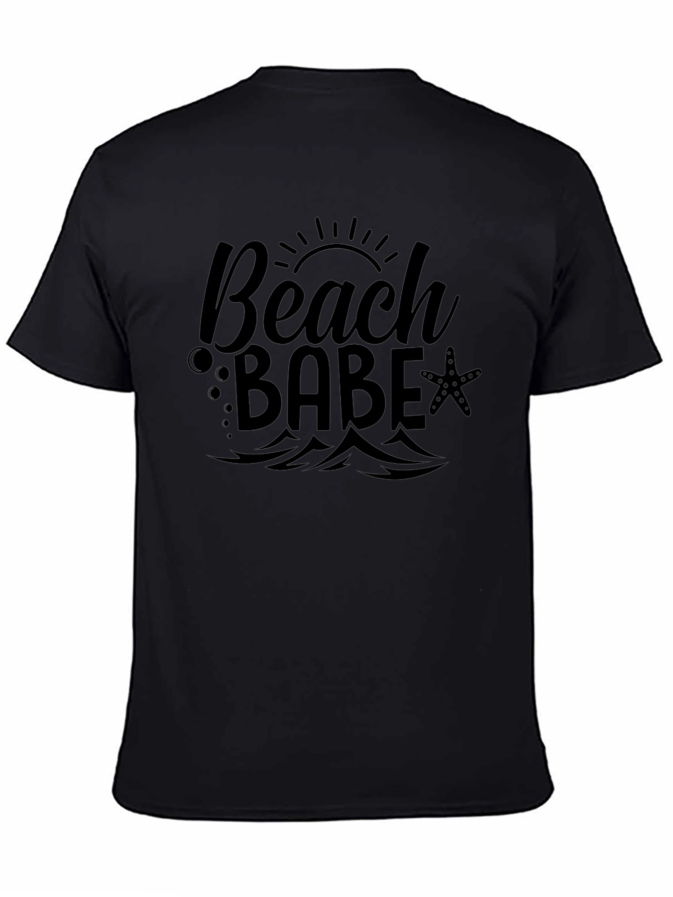 Beach Babe Black Graphic T-Shirt