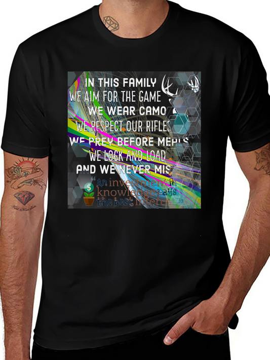 Family Hunting T-Shirt - Camo Rifles Never Miss