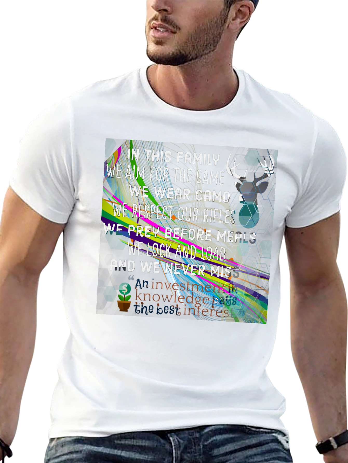 Family Hunting T-Shirt - Camo Rifles Never Miss