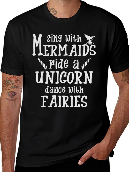 Sing with Mermaids Black Graphic Tee