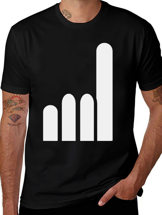 Minimalist Finger Gesture Graphic Tee - Black Cotton Blend Shirt