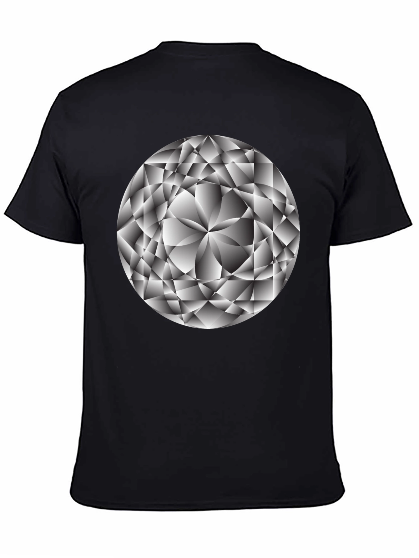 Geometric Diamond Graphic Tee - Sleek Black Shirt