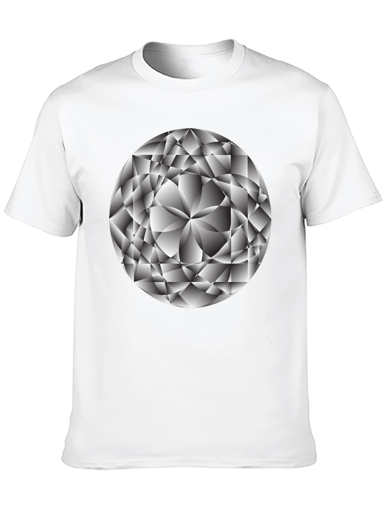 Geometric Diamond Graphic Tee - Sleek Black Shirt