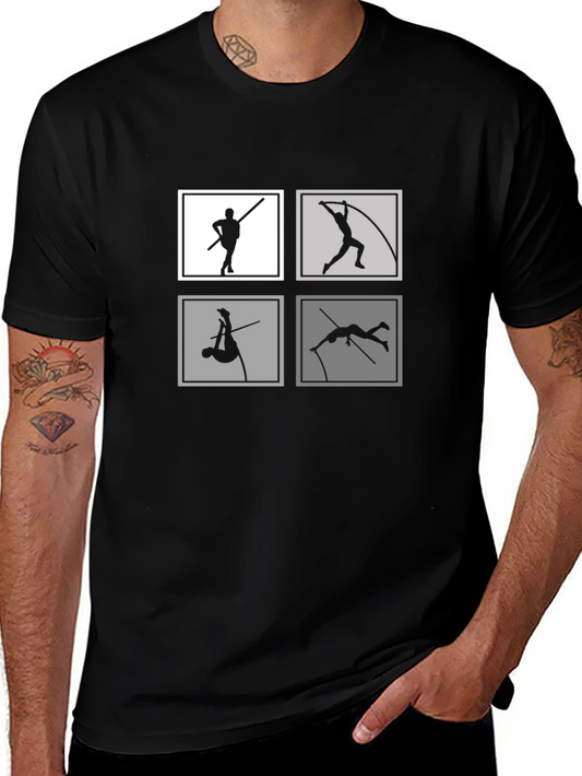 Pole Vault Silhouette Tee - Black Graphic T-Shirt