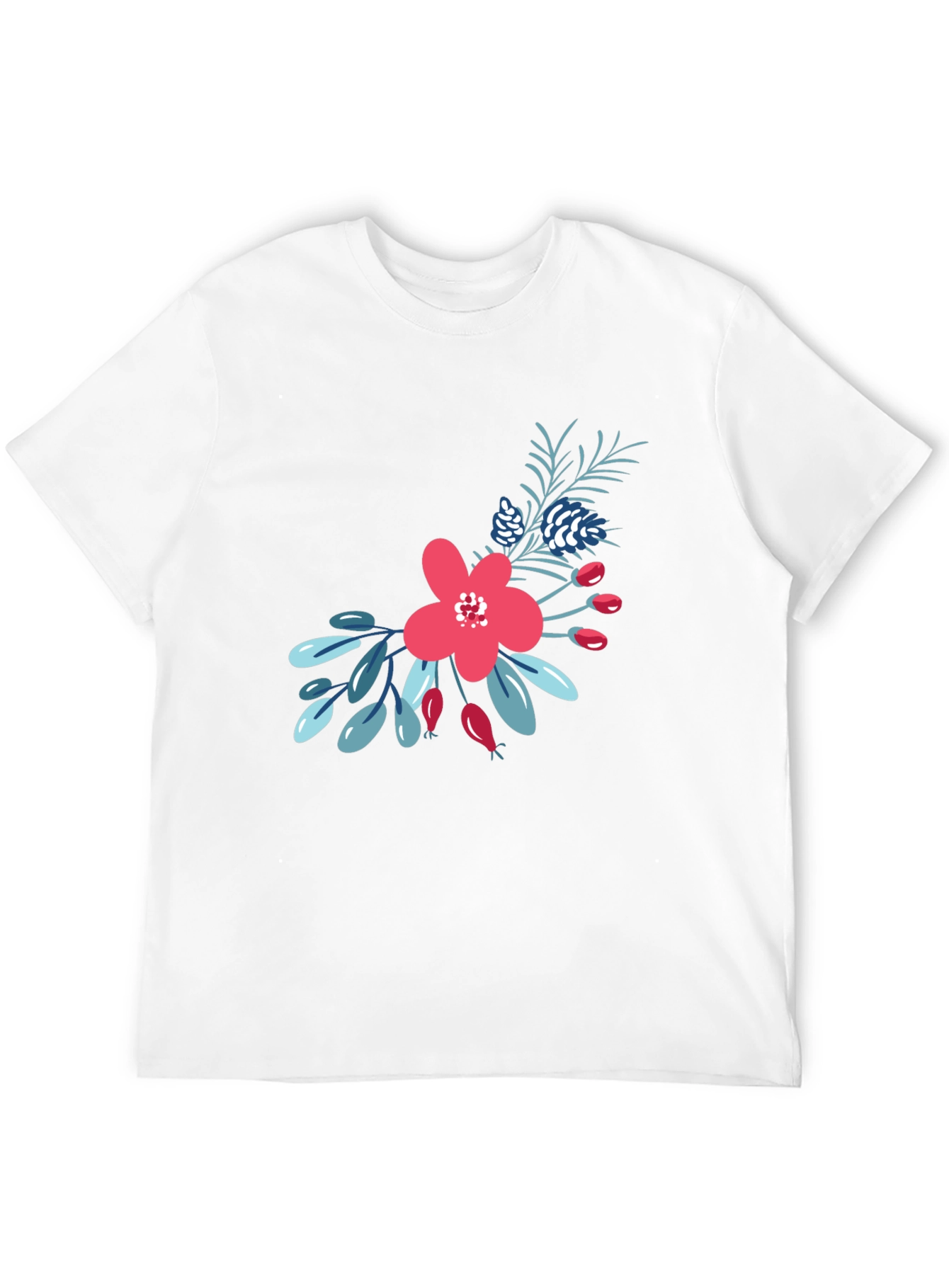 Floral Graphic Print Tee - Black