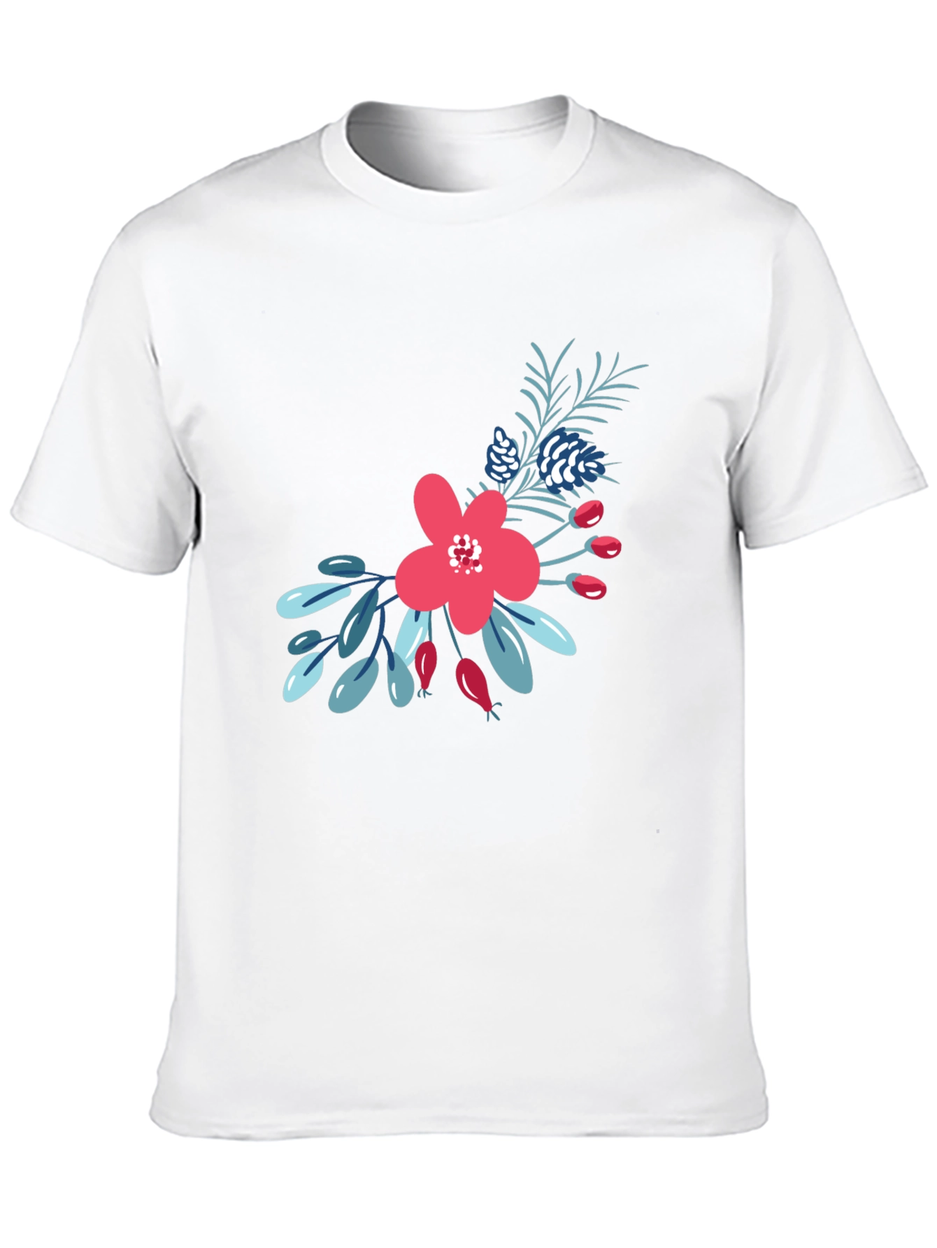 Floral Graphic Print Tee - Black