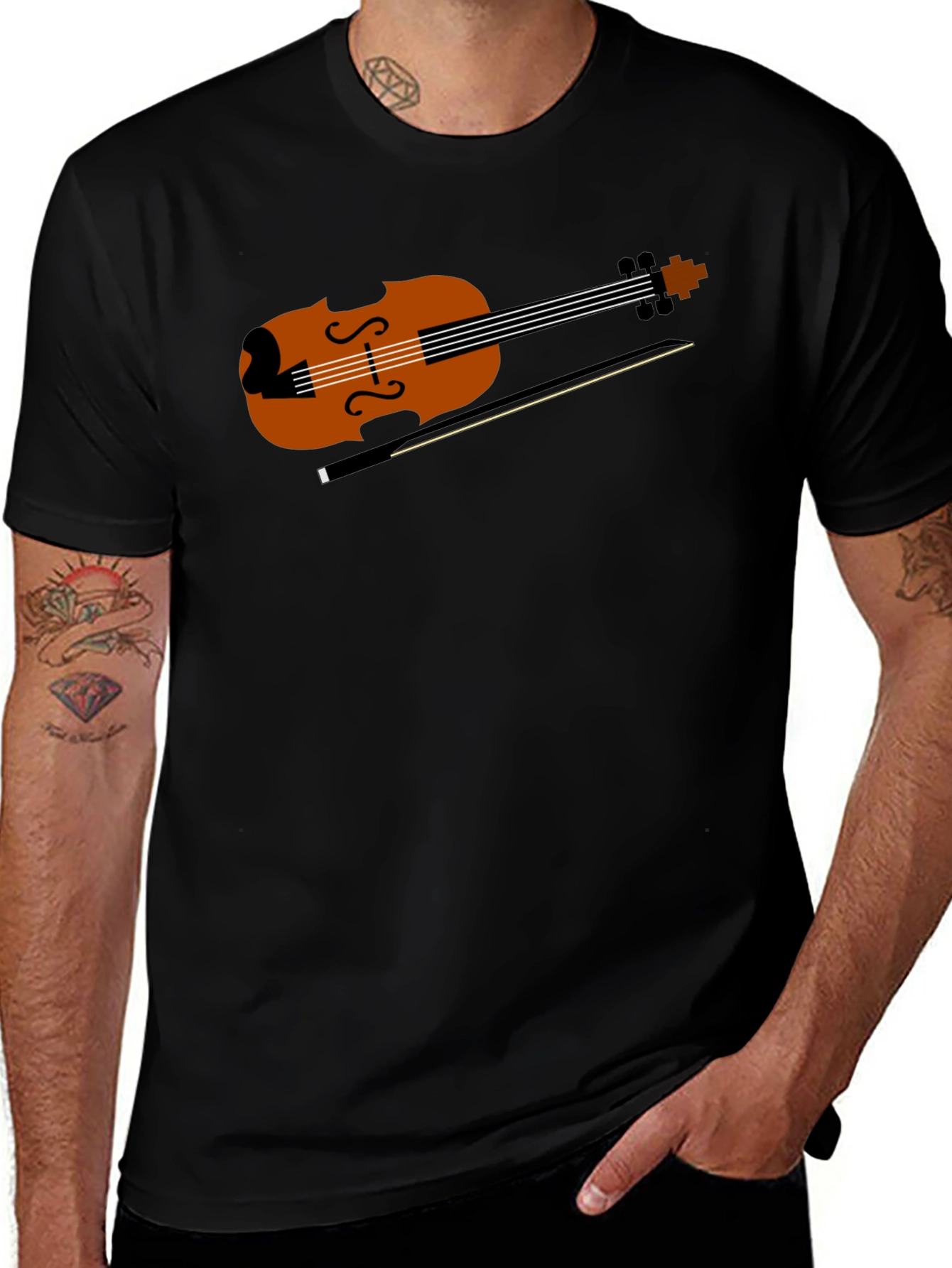 Violin Graphic Tee - Musical Instrument Shirt