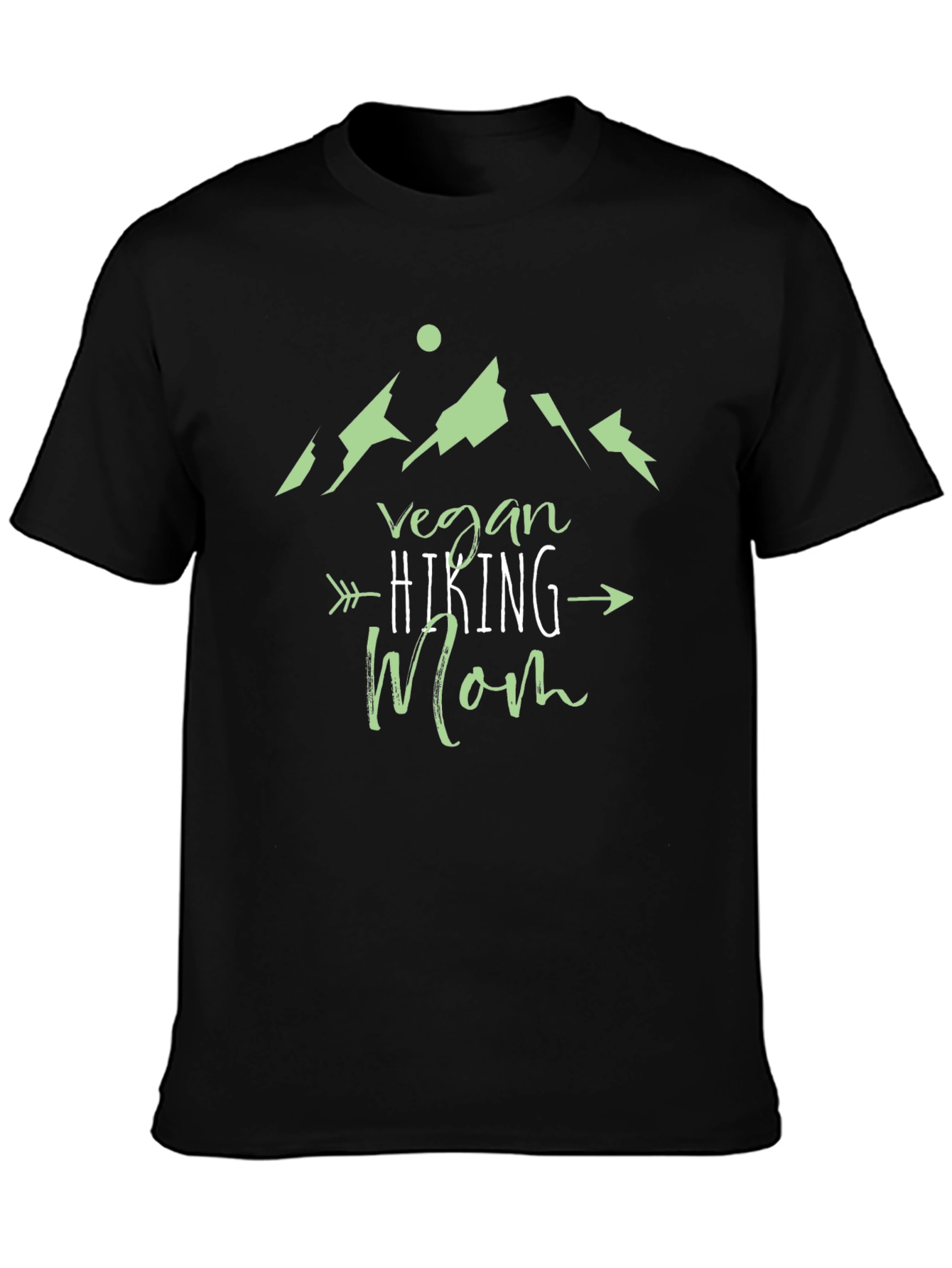 Vegan Hiking Mom T-Shirt - Black