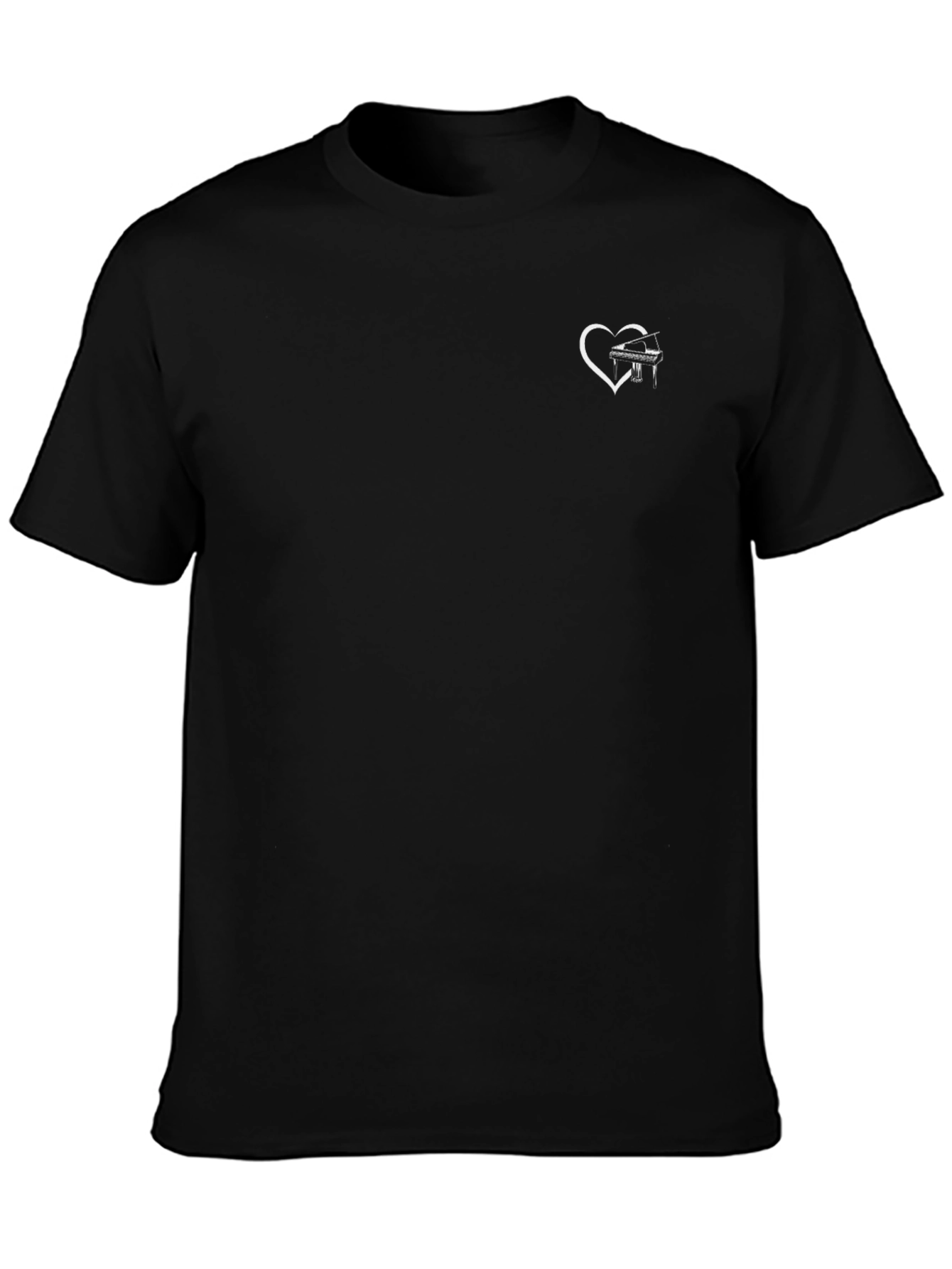 Heart Piano Black T-Shirt