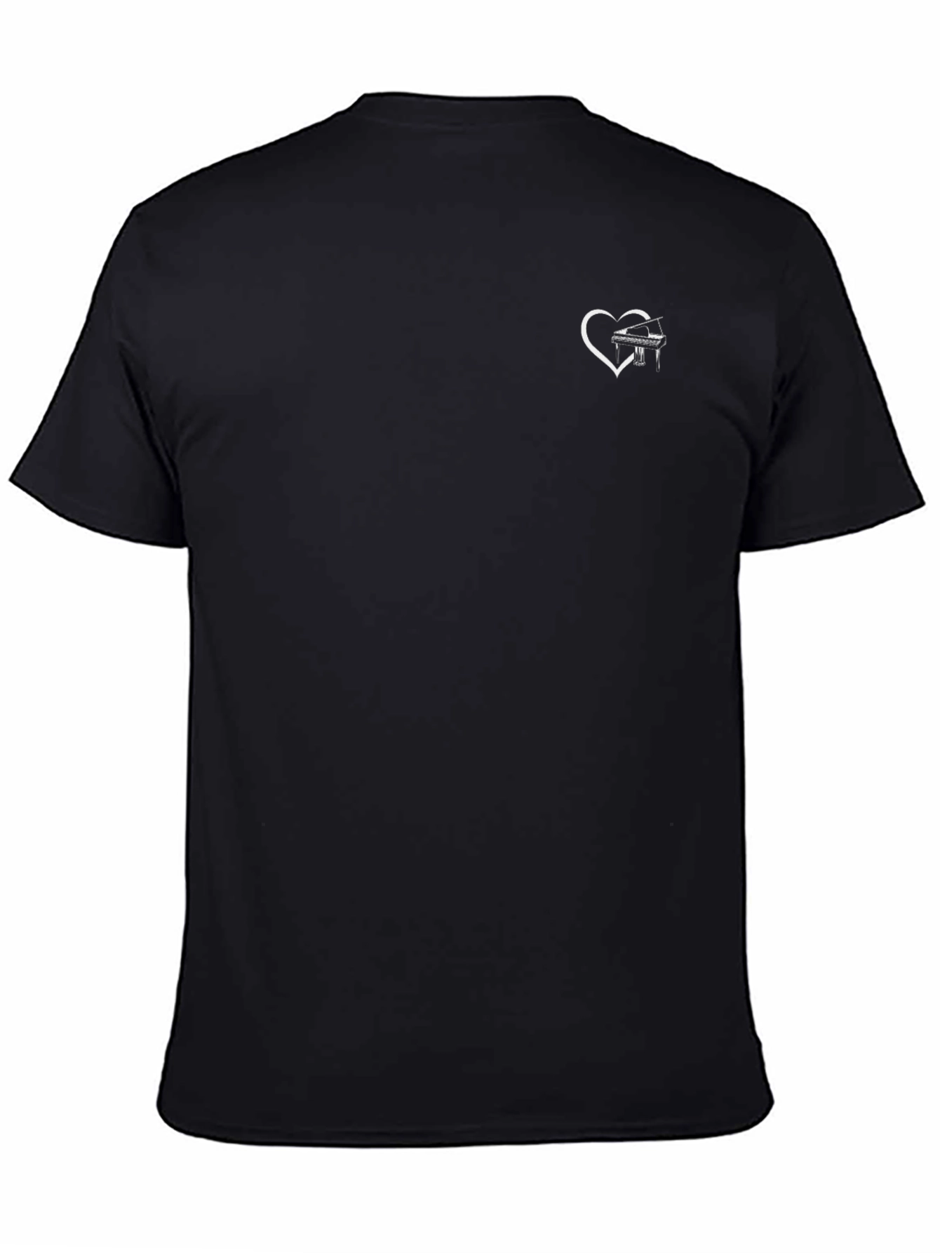 Heart Piano Black T-Shirt