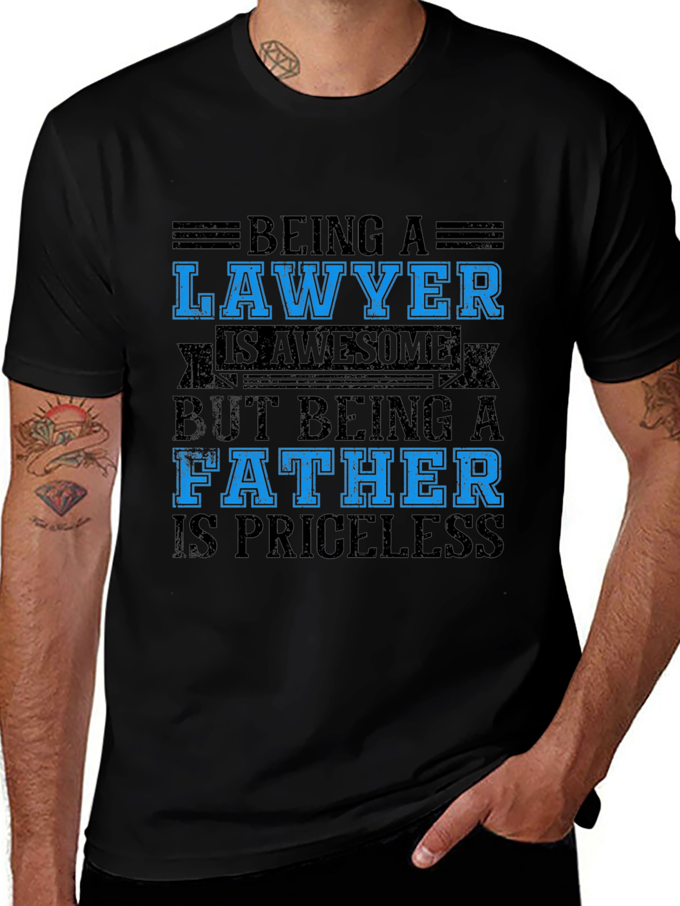 Lawyer Father Black T-Shirt - Priceless