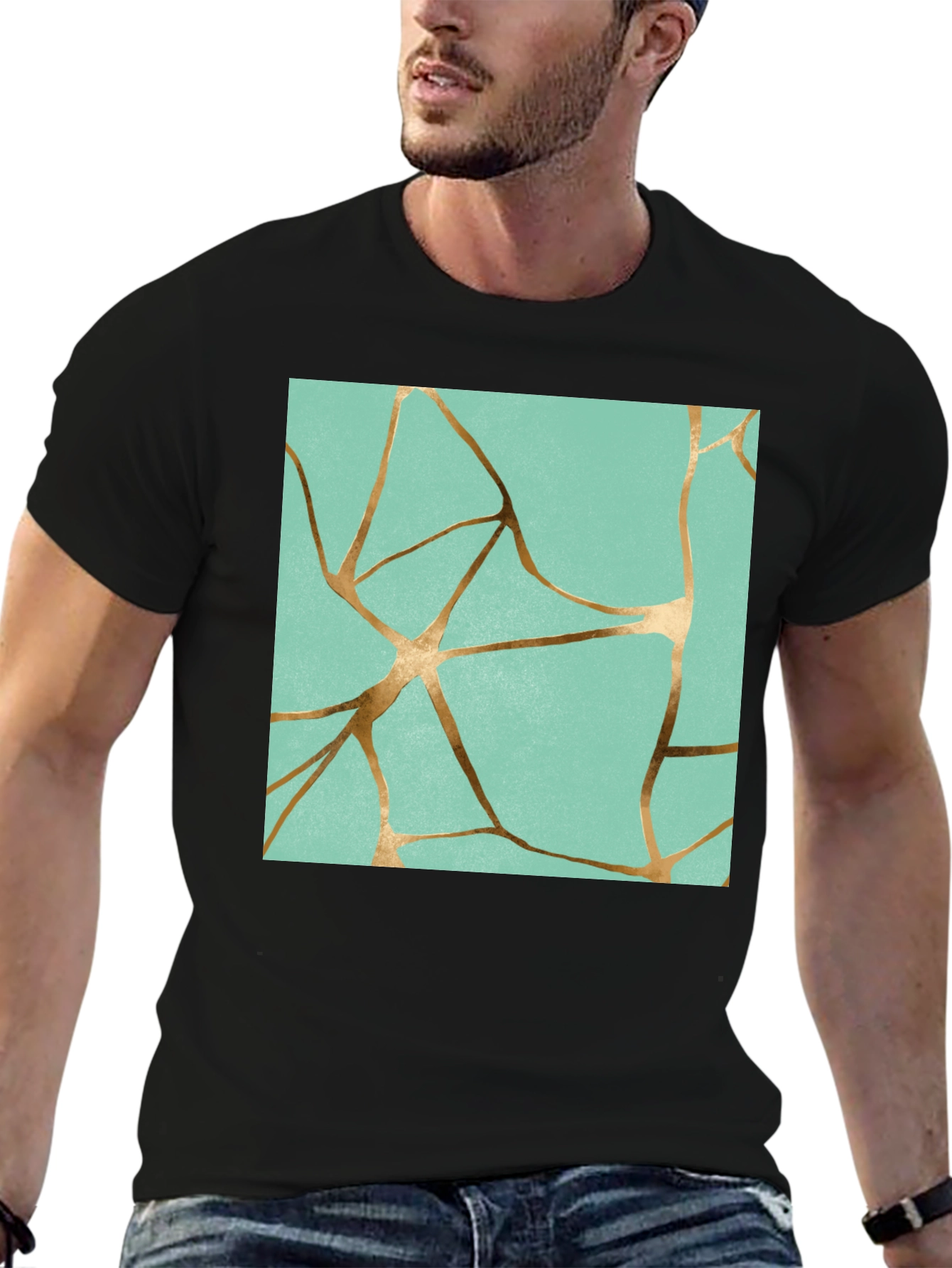 Kintsugi Inspired Graphic Print T-Shirt