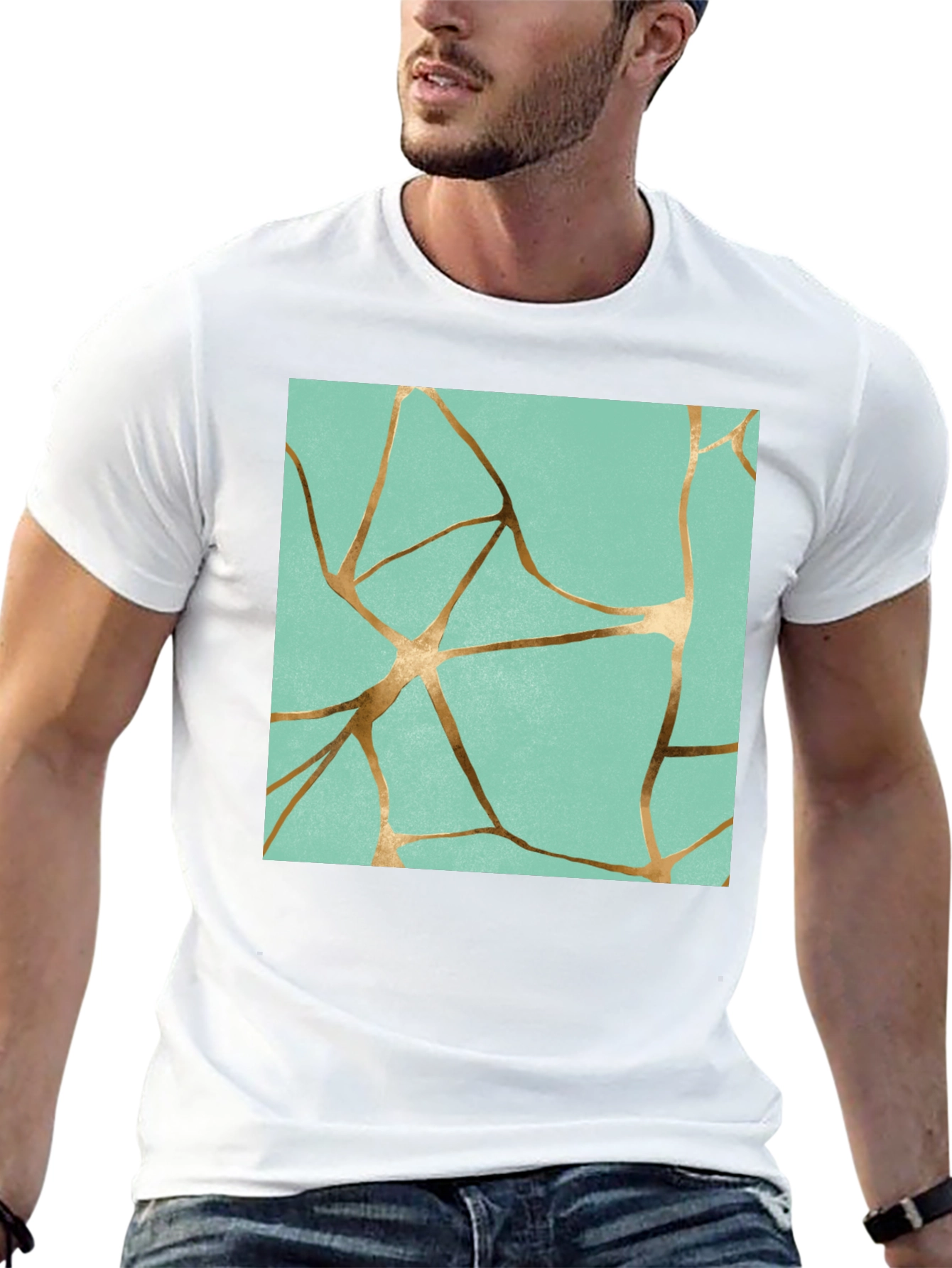 Kintsugi Inspired Graphic Print T-Shirt