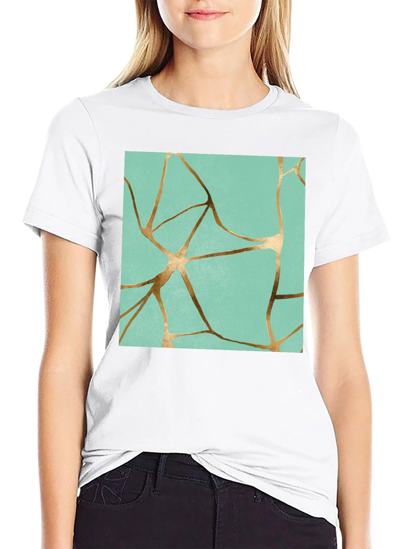 Kintsugi Inspired Graphic Print T-Shirt