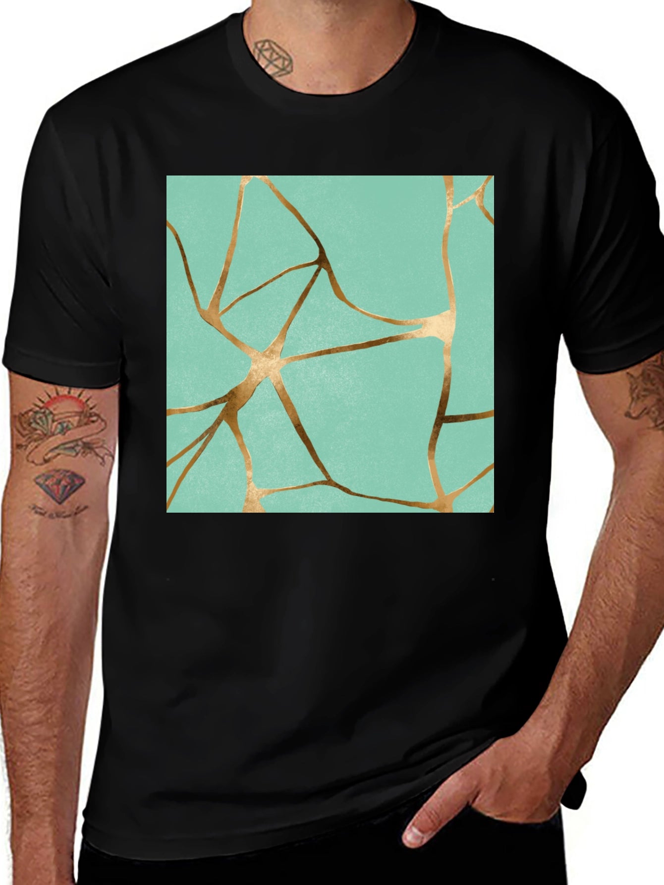 Kintsugi Inspired Graphic Print T-Shirt