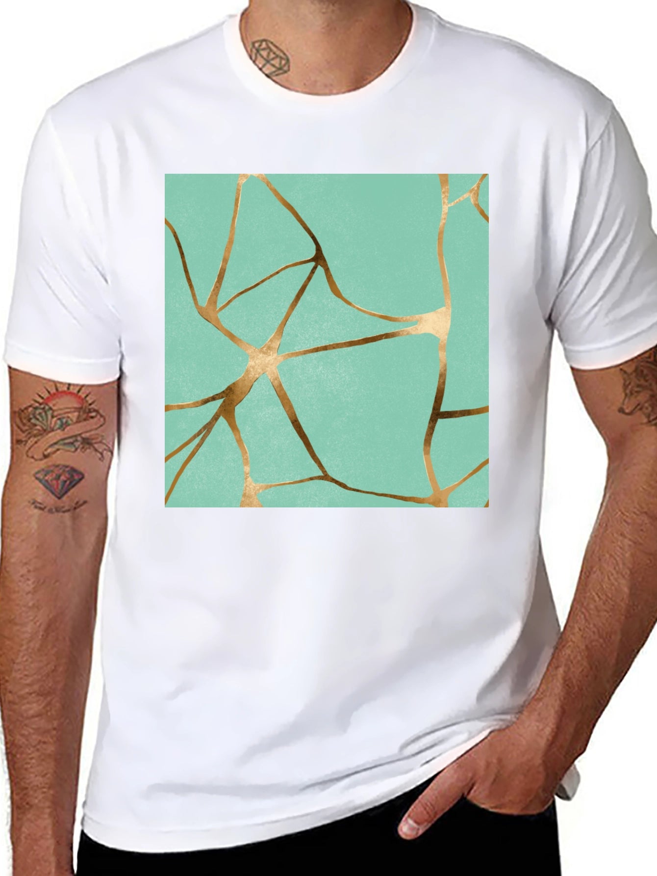 Kintsugi Inspired Graphic Print T-Shirt