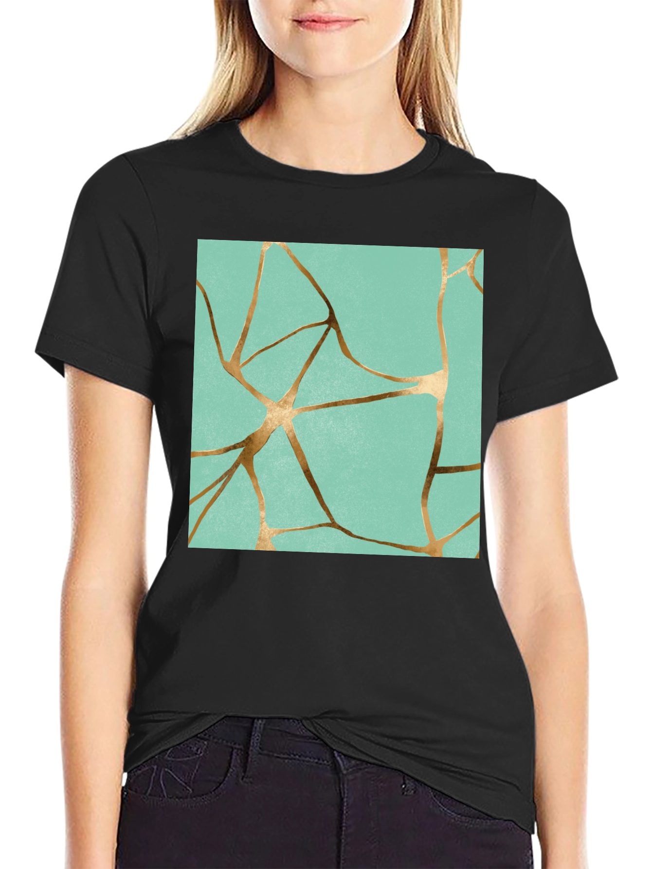 Kintsugi Inspired Graphic Print T-Shirt
