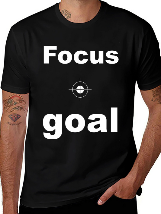 Focus Goal Black Graphic T-Shirt