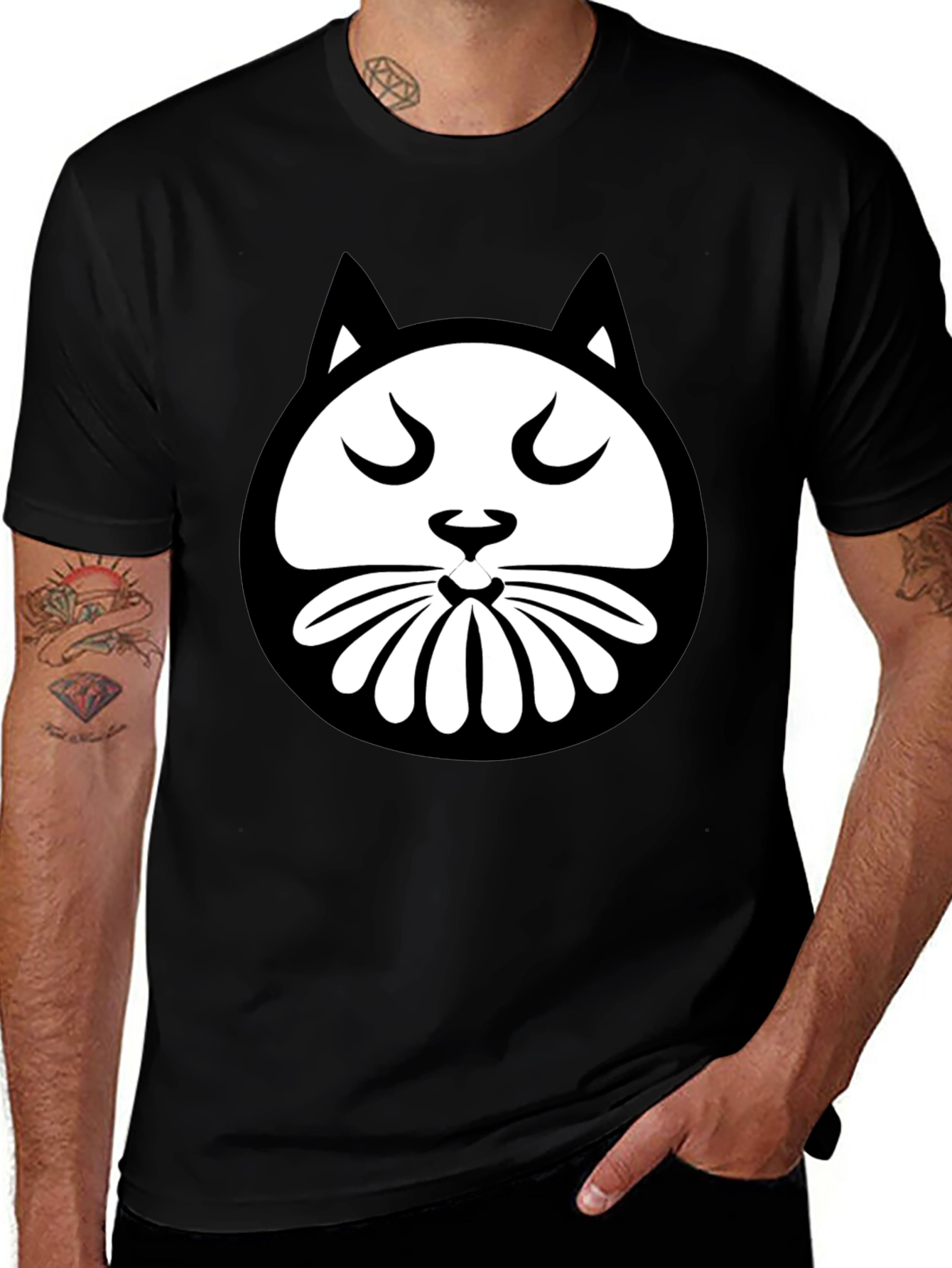 Cool Cat Graphic Black T-Shirt