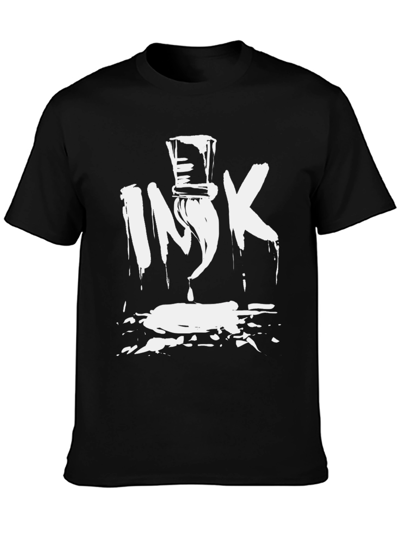 Ink Brush Graphic Tee - Black