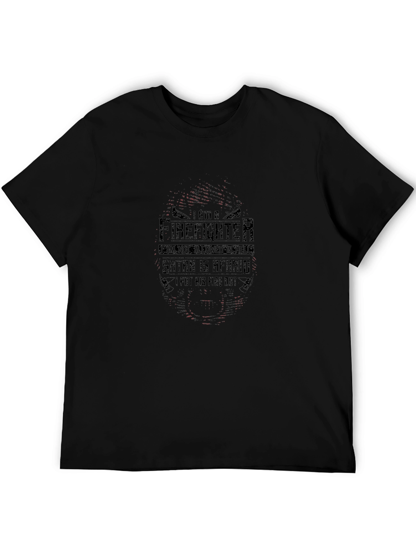Firefighter Satan Afraid Graphic T-Shirt