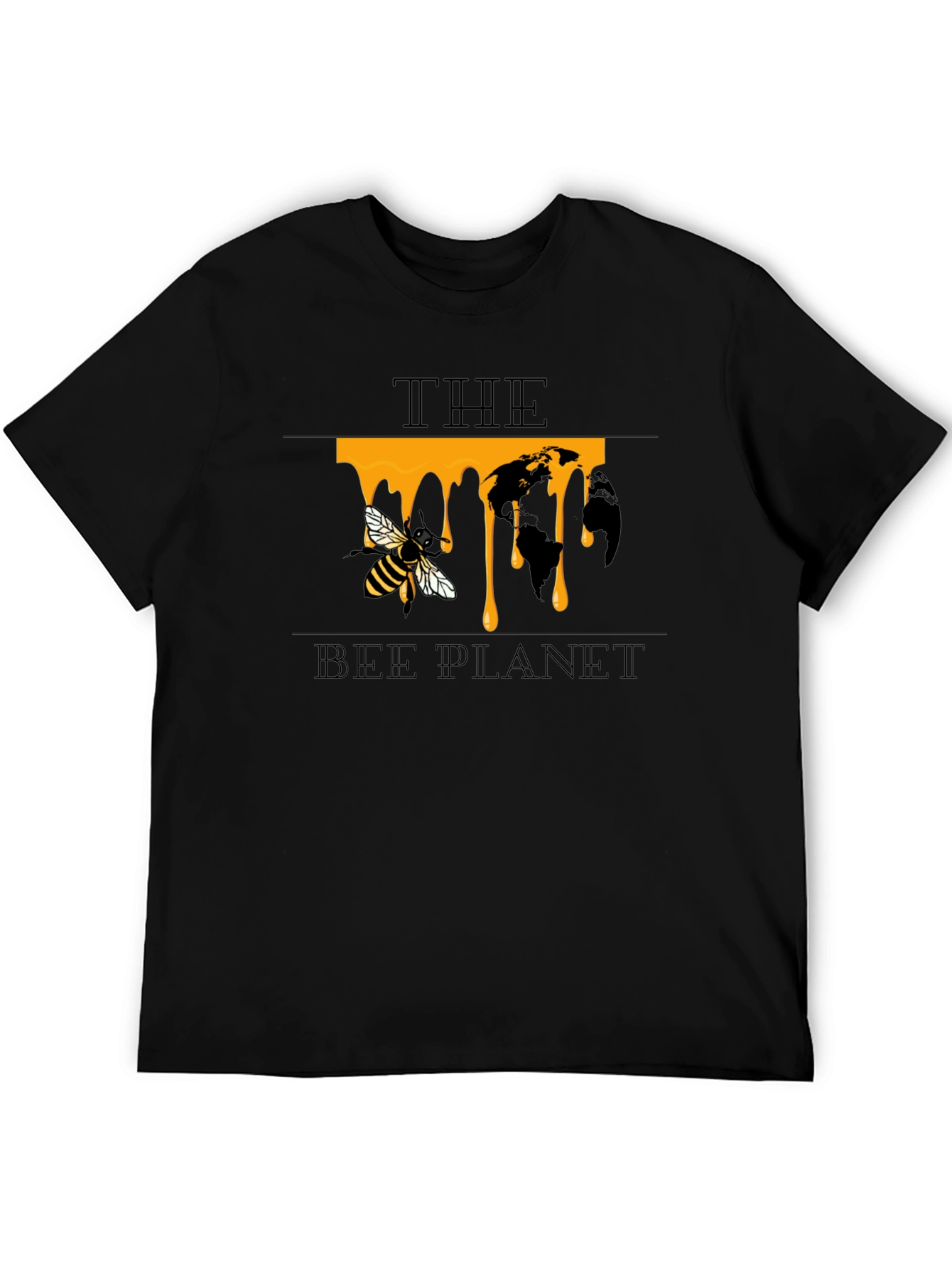 The Bee Planet Graphic T-Shirt - Black Cotton Tee