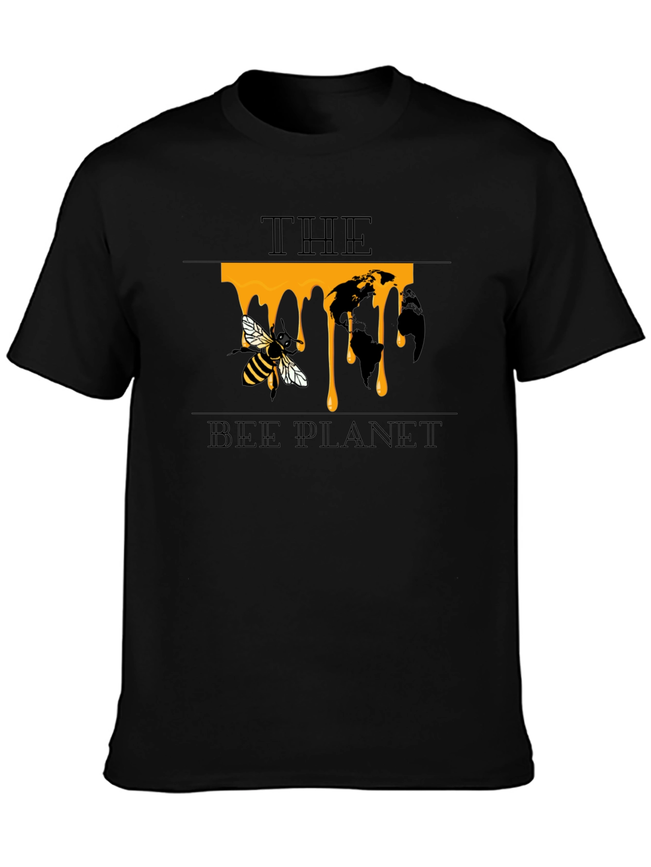 The Bee Planet Graphic T-Shirt - Black Cotton Tee