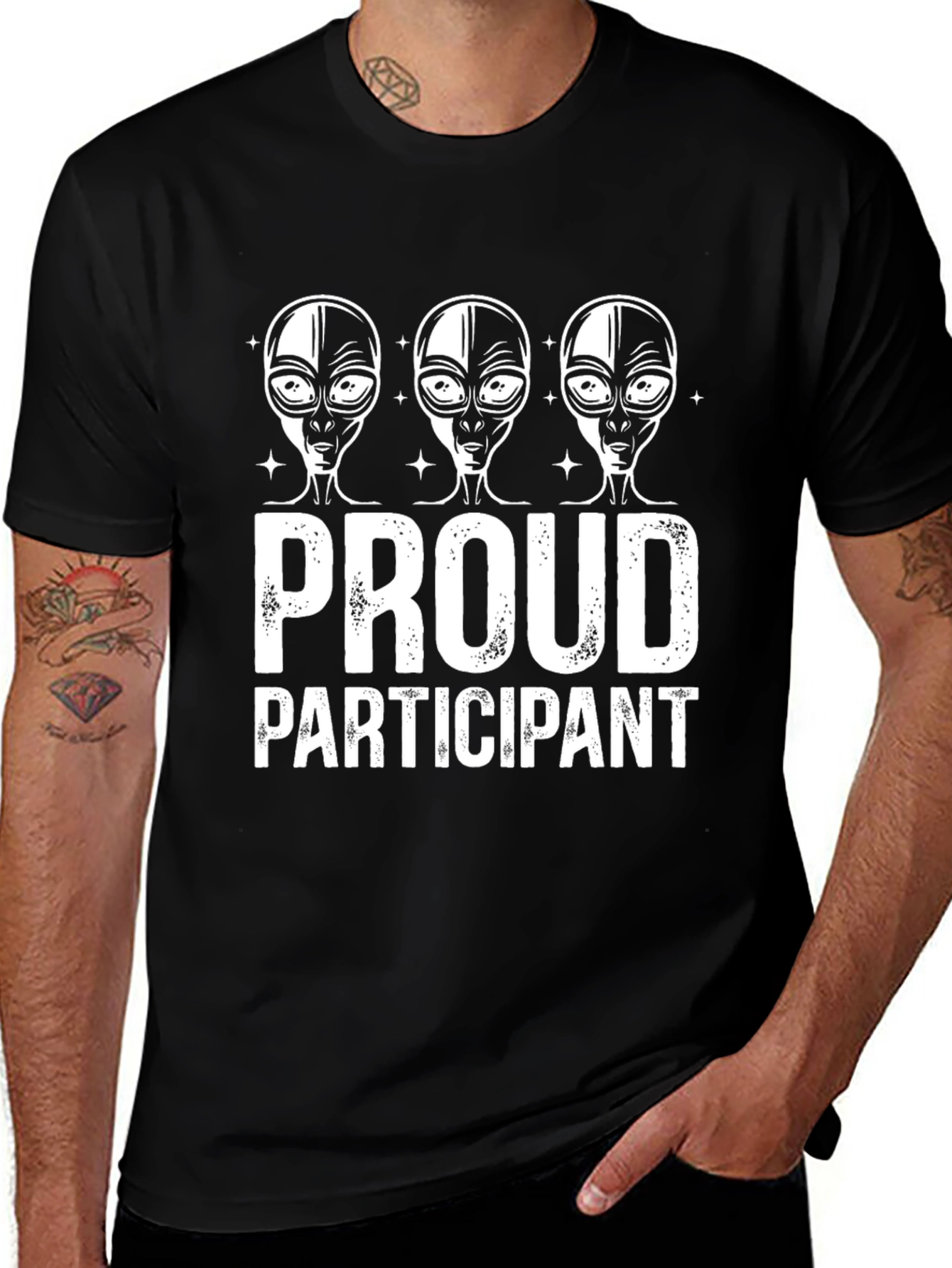 Proud Participant Alien Graphic T-Shirt - Black