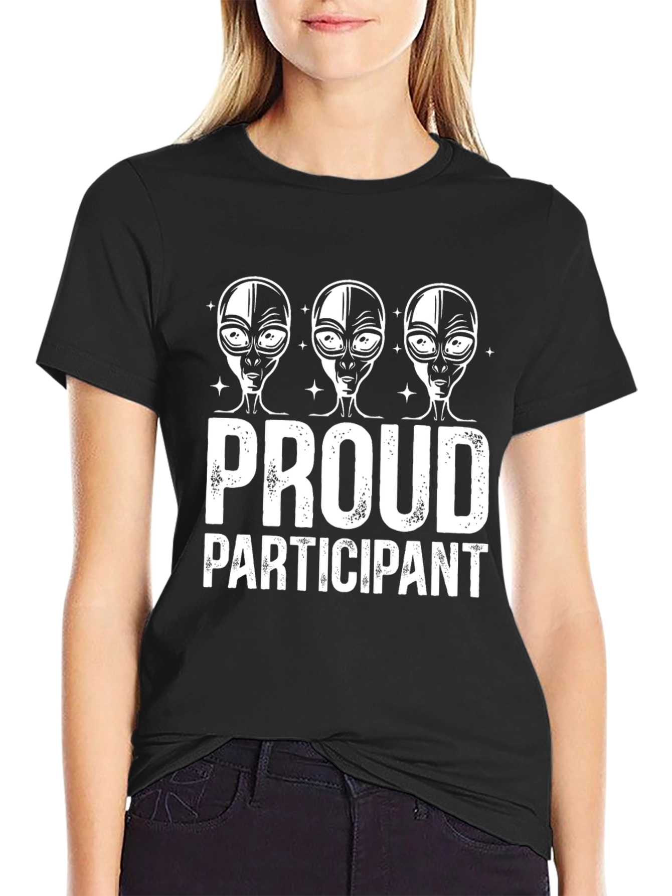Proud Participant Alien Graphic T-Shirt - Black