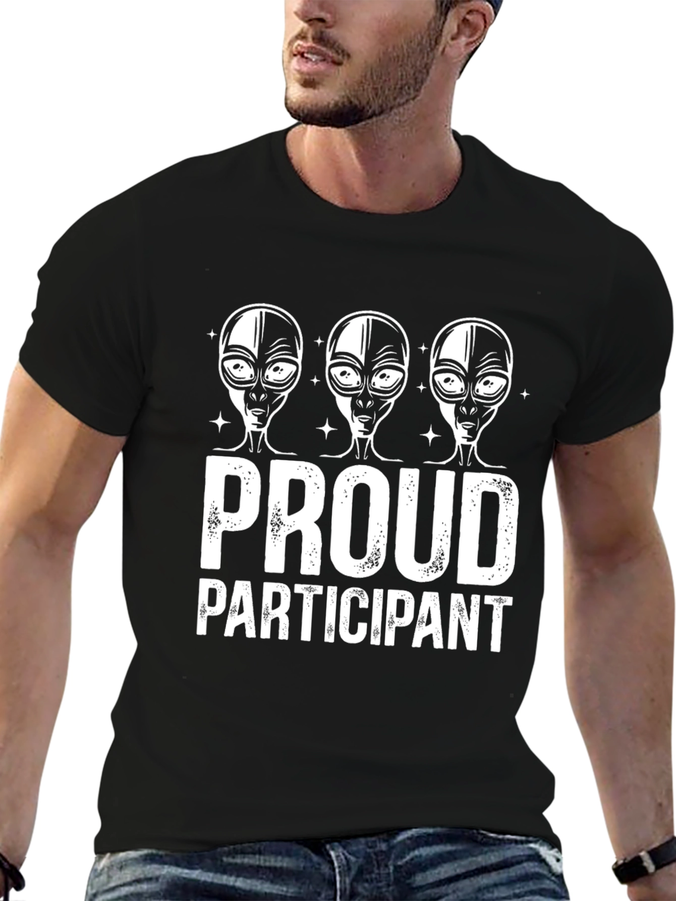 Proud Participant Alien Graphic T-Shirt - Black