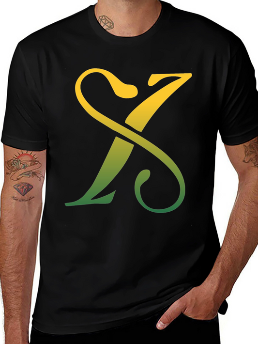 Letter X Gradient Tee - Casual Style