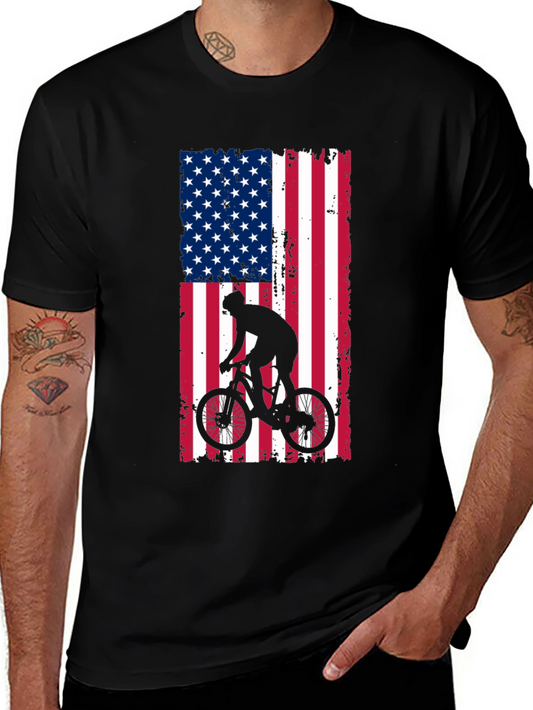 American Flag Biker T-Shirt
