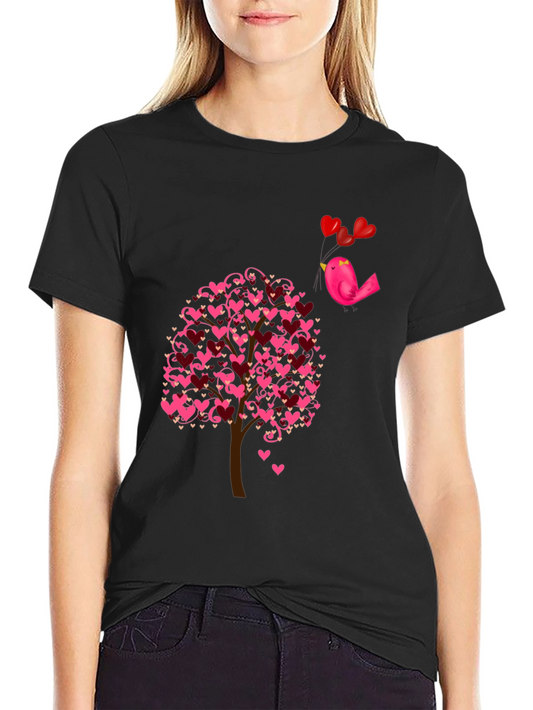Love Tree Bird T-Shirt - Romantic Design