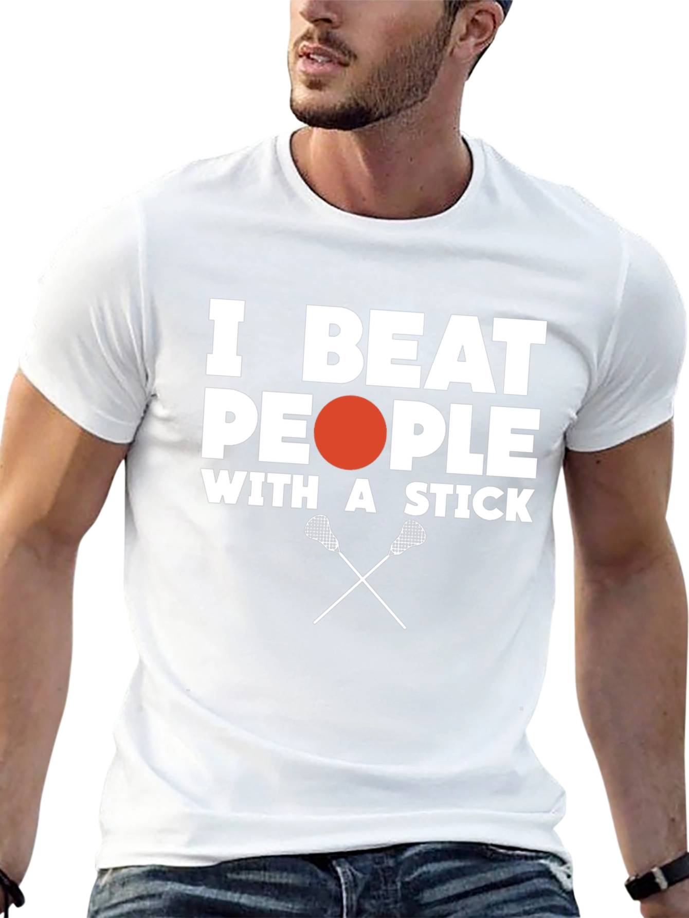 I Beat People With A Stick Black T-Shirt