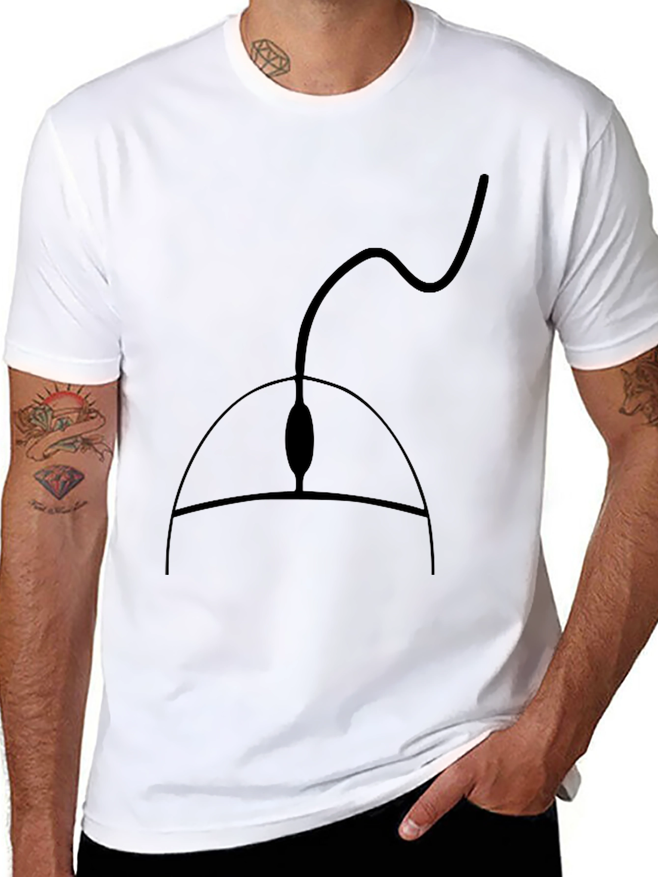 Black Computer Mouse Graphic Tee - Gamer Style Shirt