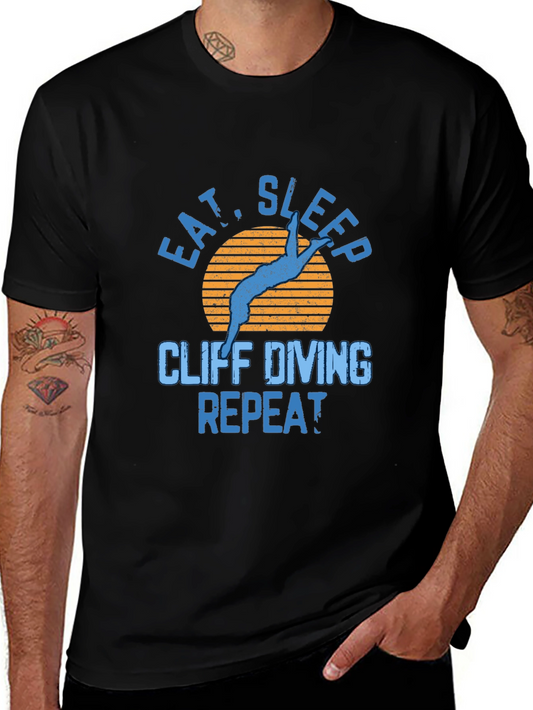 Cliff Diving T-Shirt - Eat Sleep Repeat