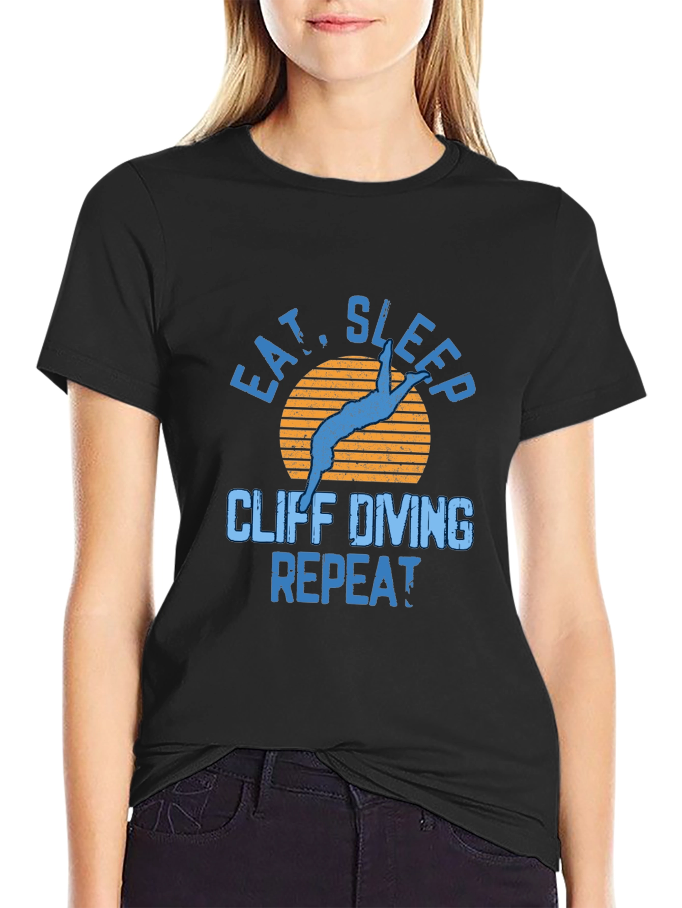 Cliff Diving T-Shirt - Eat Sleep Repeat