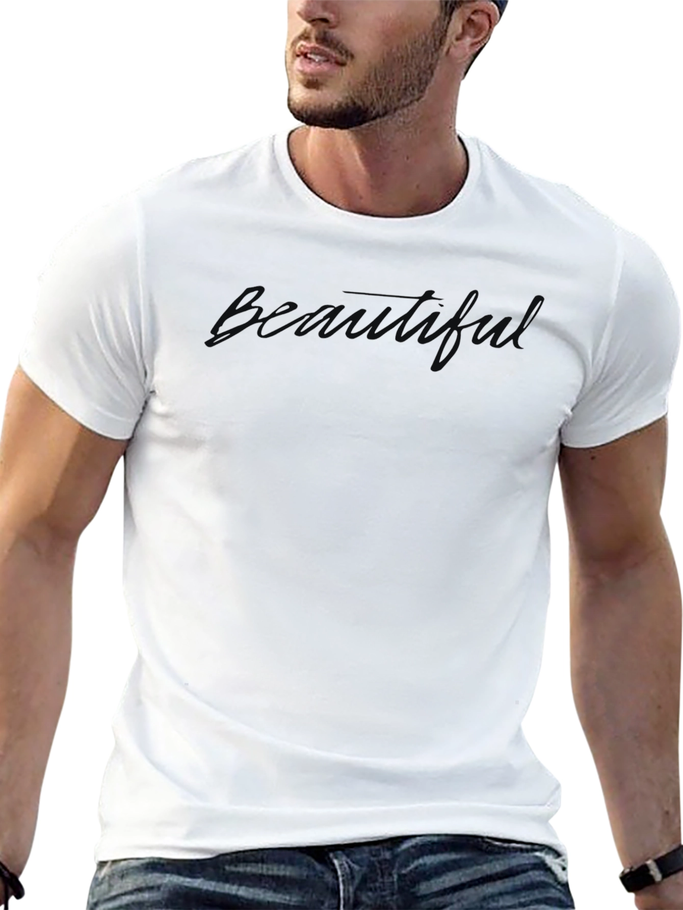 Mens Beauty Print Crew Neck T-Shirt