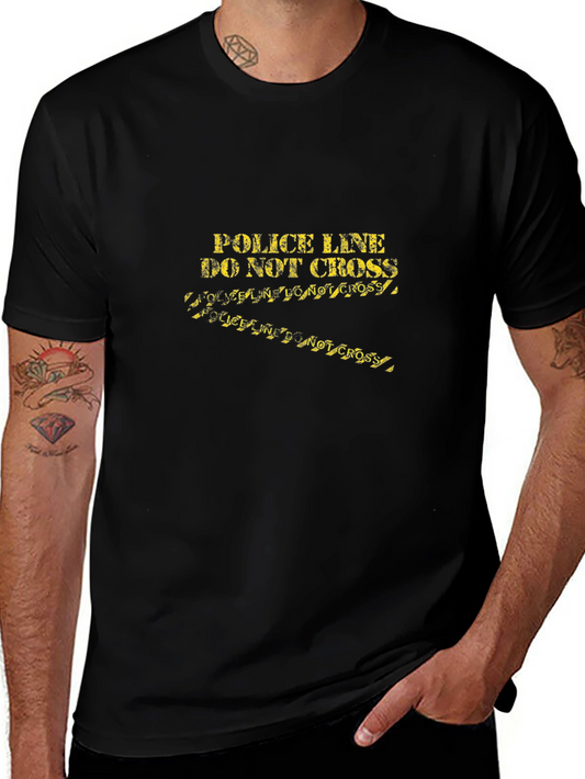 Police Line Do Not Cross Graphic Tee - Black