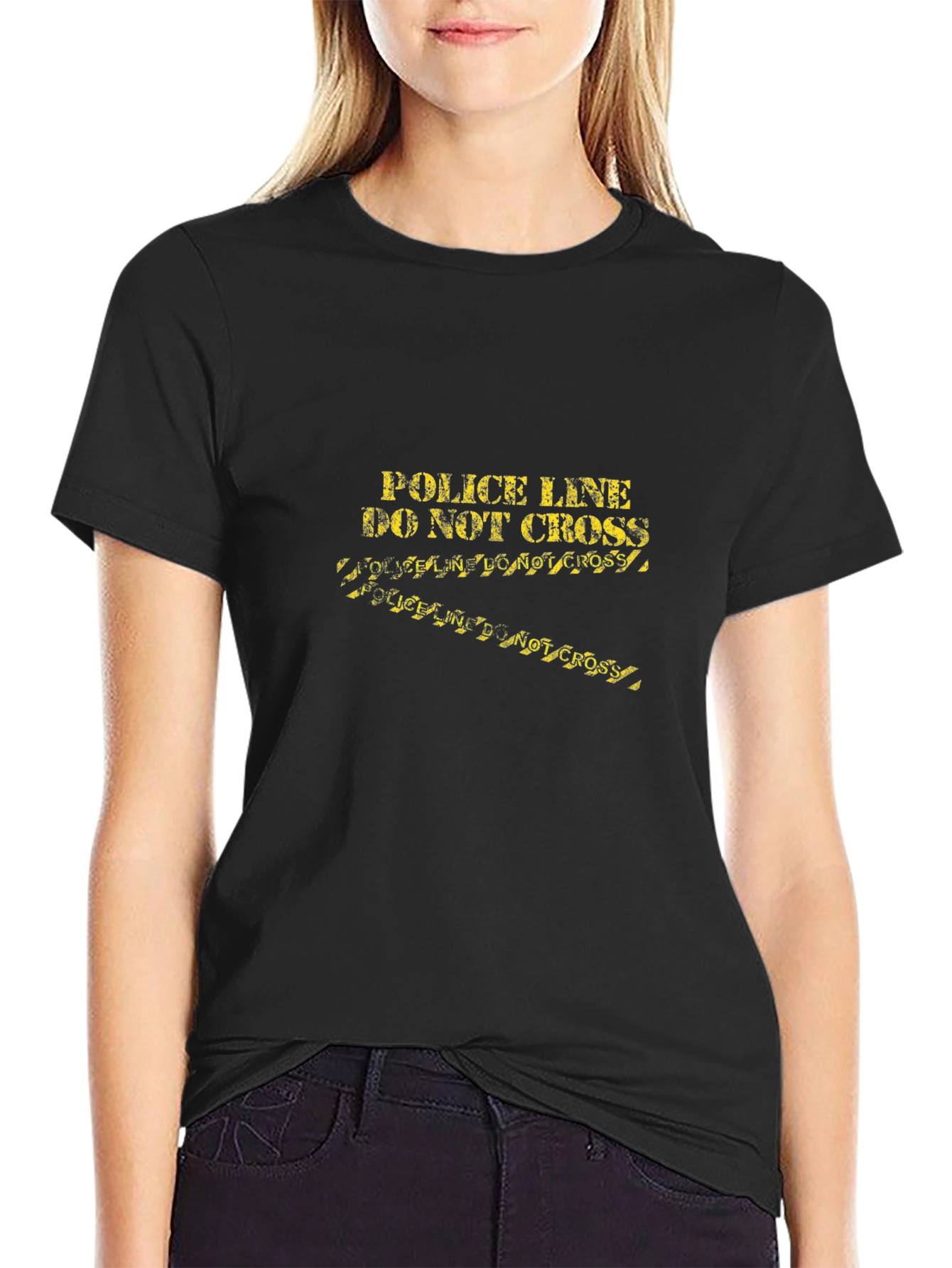 Police Line Do Not Cross Graphic Tee - Black