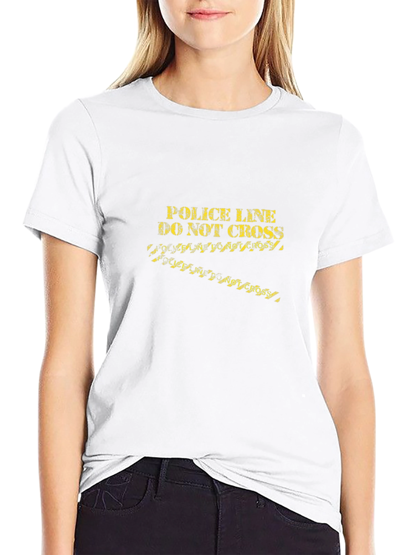 Police Line Do Not Cross Graphic Tee - Black