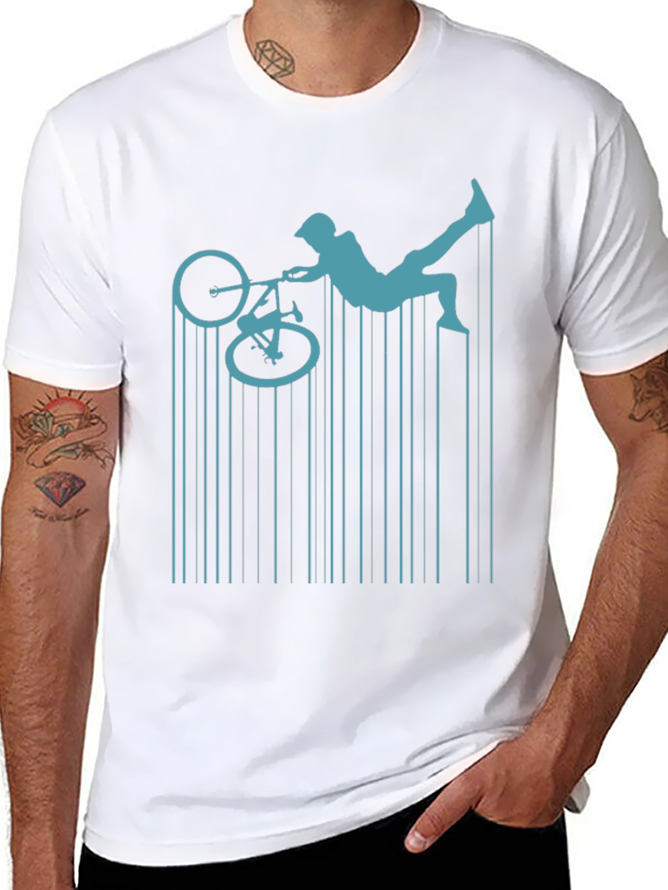 BMX Rider Graphic Tee - Black Cotton Shirt